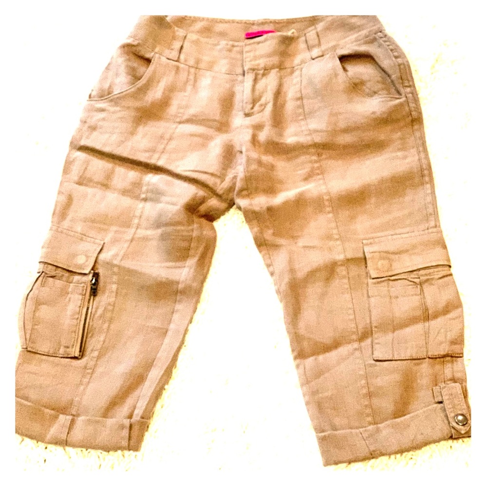 Pre-owned Alice + Olivia Linen Cargo Capris